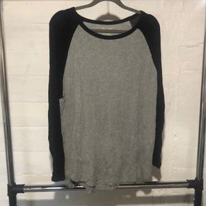 Faded glory soft baseball tee gray black XXL